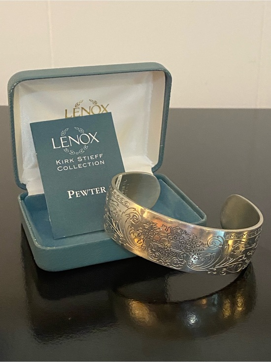 Lenox Jewelry - Lenox Kirk Stieff Collection Etched Pewter Cuff Bracelet with Original Box